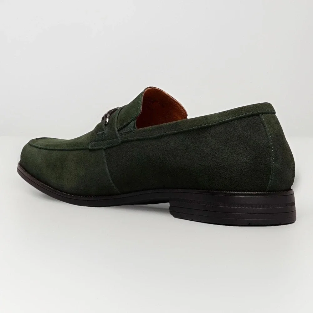 Stacy Adams Ravelle Men's Size 7 Suede Loafers Moc Toe Bit Slip on Shoes Green